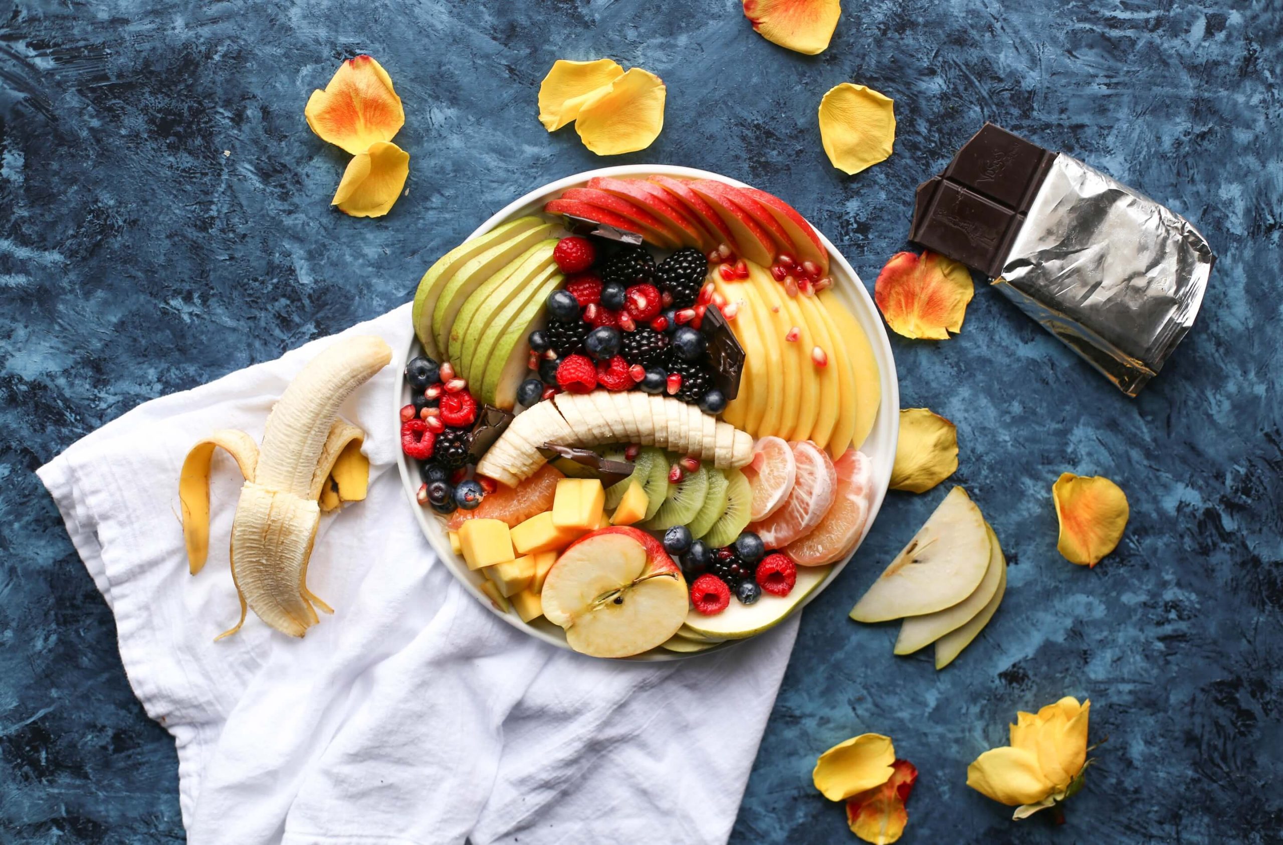 Fruit Platter with Banana, Mango, Berries and Orange – Certified Organic Direct